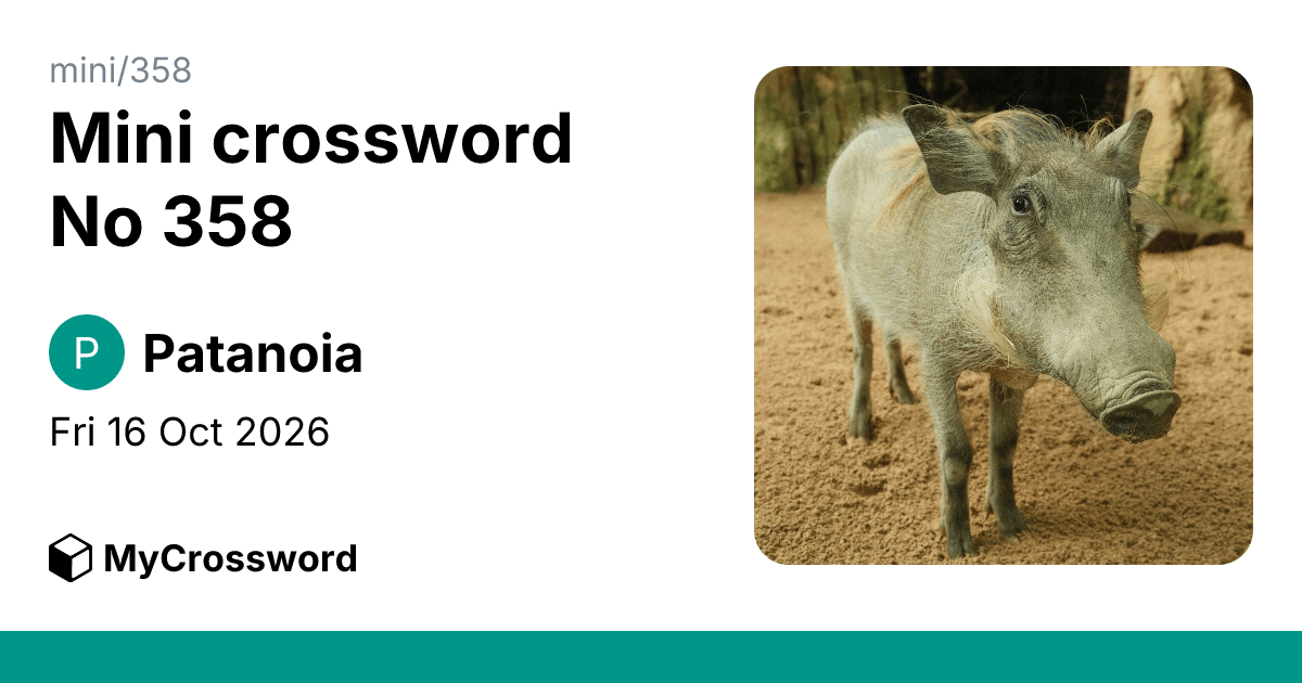 Mini crossword No 358 · MyCrossword