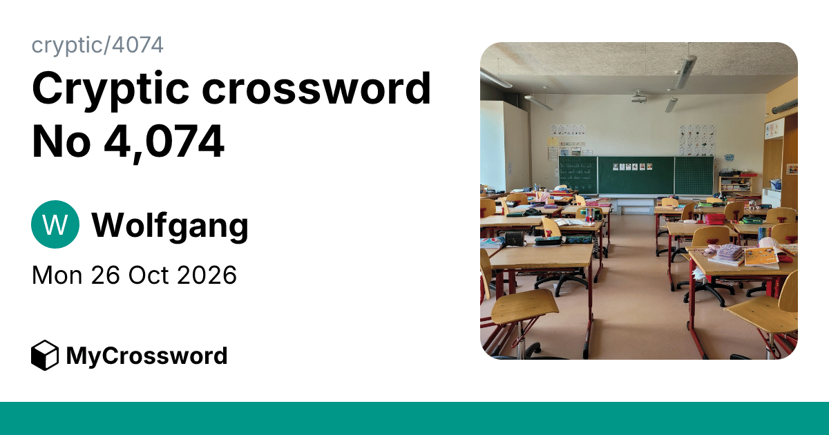 Cryptic crossword No 4,074 · MyCrossword