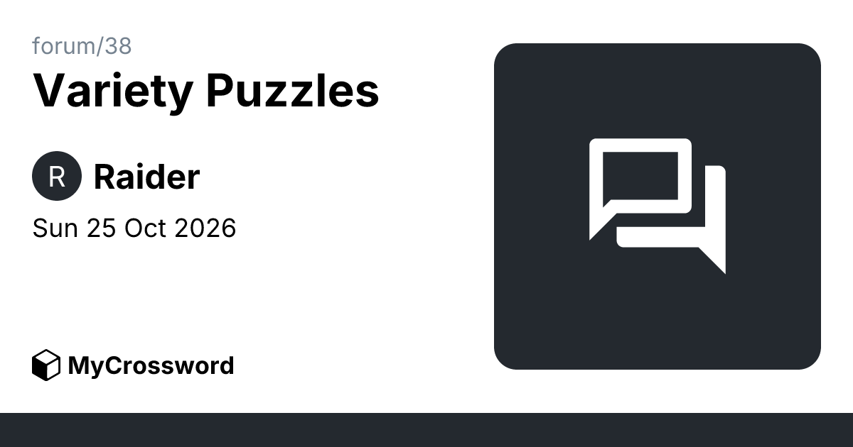 Variety Puzzles · MyCrossword